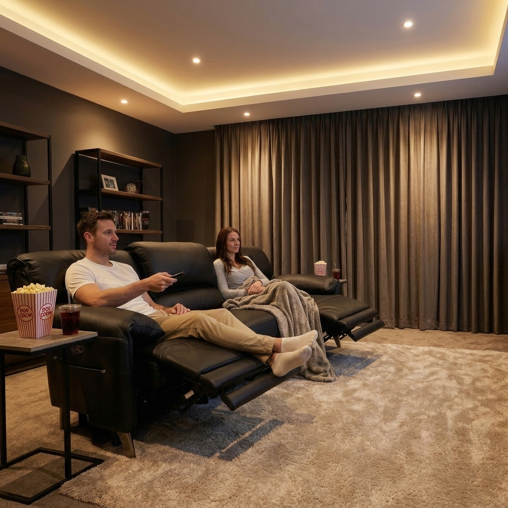Ghế sofa thư giãn 3 chỗ ngồi có chức năng thư giãn điều khiển điện